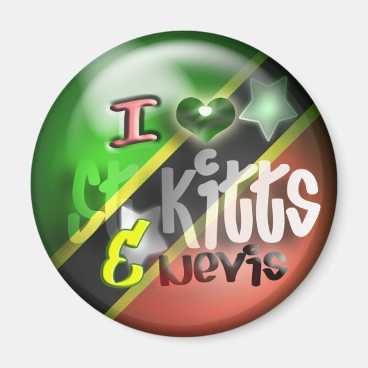 Ik hou van St. Kitts & Nevis Patriot Magnet (Voorkant)