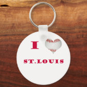 Ik hou van St. Louis Baseball Sleutelhanger (Voorkant)