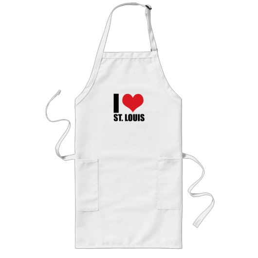 Ik hou van St. Louis Lang Schort (Voorkant)