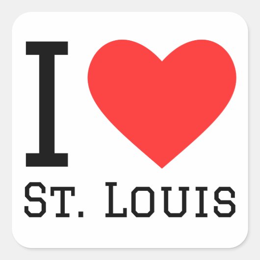 Ik hou van St. Louis Vierkante Sticker (Voorkant)