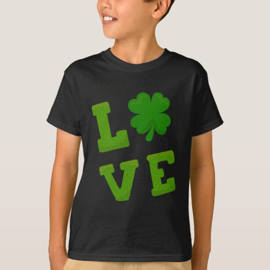Ik hou van St Patrick's Day Shamrock T-shirt (Voorkant)