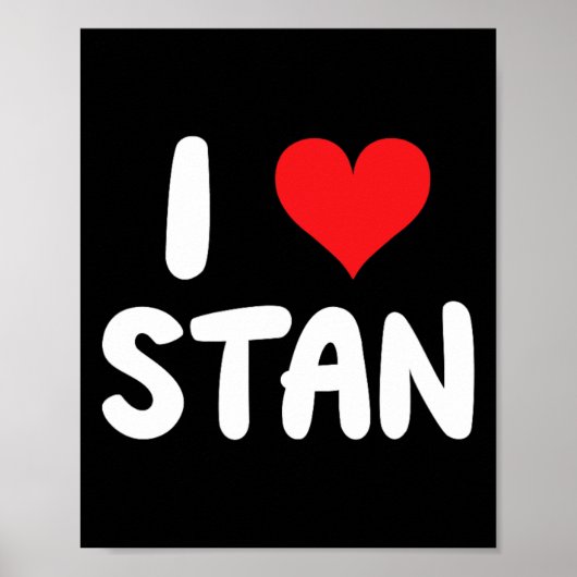 Ik hou van Stan - Hart - Naam Poster (Voorkant)