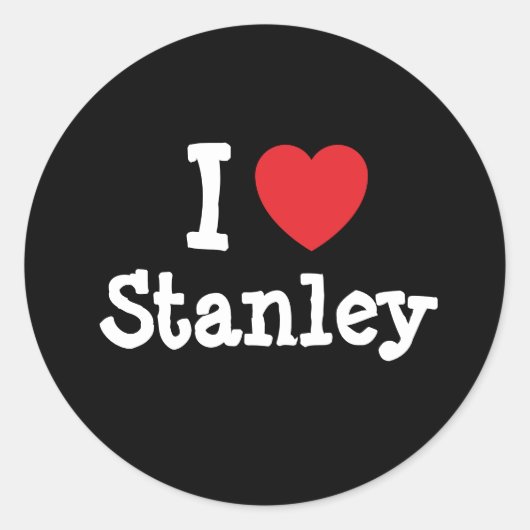 Ik hou van Stanley hart gepersonaliseerde Ronde Sticker (Voorkant)