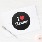 Ik hou van Stanley hart gepersonaliseerde Ronde Sticker (Envelop)