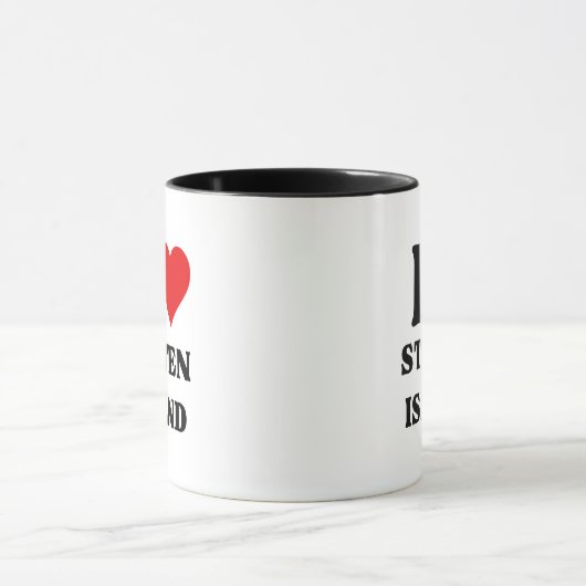 Ik hou van Staten Island hart meme grappig Mok (Midden)
