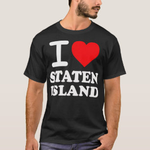 Ik hou van Staten Island Red Heart Meme Funny Pull T-shirt