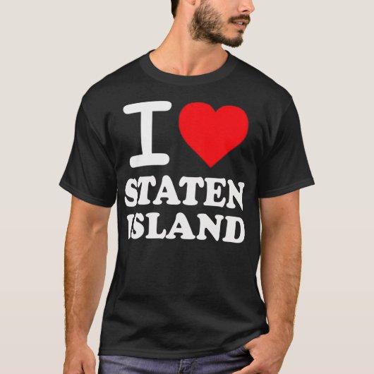 Ik hou van Staten Island Red Heart Meme Funny Pull T-shirt (Voorkant)