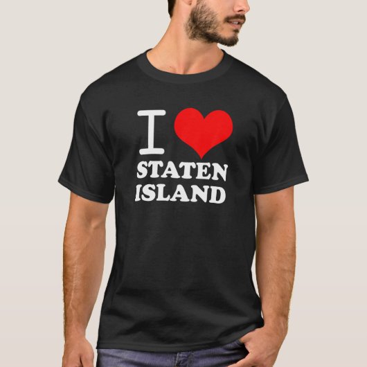 Ik hou van Staten Island Red Heart Meme Funny T-shirt (Voorkant)