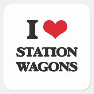 Ik hou van Stationkwagons Vierkante Sticker