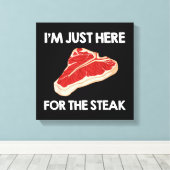 Ik hou van steak cadeau Ribeye House Canvas Afdruk (Insitu (Houten vloer))