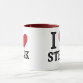 Ik hou van steak – Grappig shirt voor vleesliefheb Mok (Midden)