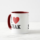 Ik hou van steak – Grappig shirt voor vleesliefheb Mok (Voorkant links)