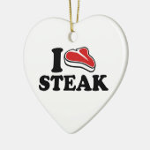 Ik hou van Steak Keramisch Ornament (Links)