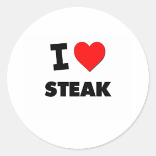 Ik hou van Steak Ronde Sticker