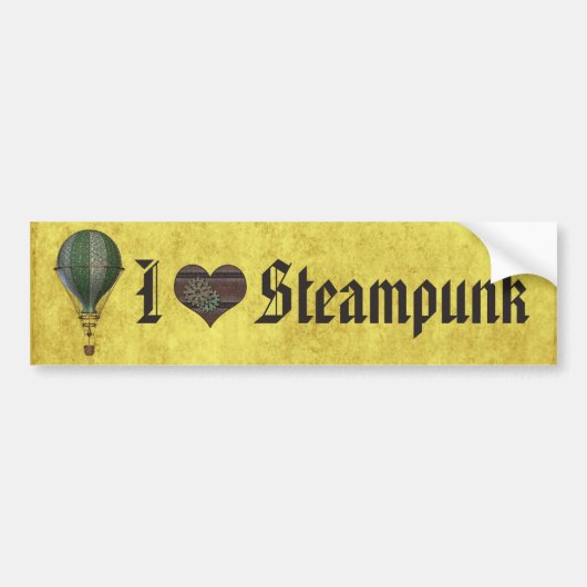 Ik hou van Steampunk Bumpersticker (Voorkant)