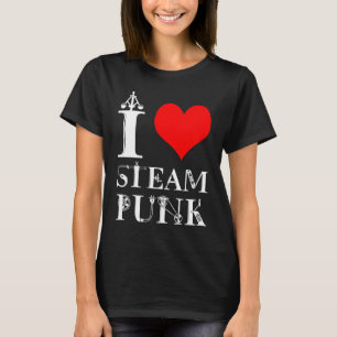 Ik hou van Steampunk grappig elegant T-shirt