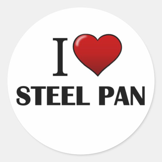 Ik hou van Steel Pan ronde Sticker (Voorkant)