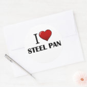 Ik hou van Steel Pan ronde Sticker (Envelop)