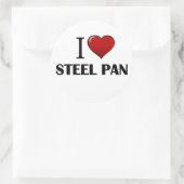 Ik hou van Steel Pan ronde Sticker (Tas)