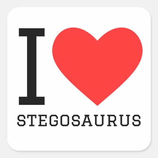 Ik hou van stegosaurus vierkante sticker (Voorkant)