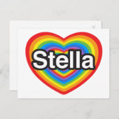 Ik hou van Stella. Ik hou van je Stella. Hart Briefkaart (Voorkant / Achterkant)