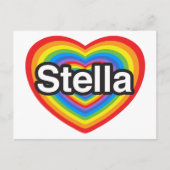 Ik hou van Stella. Ik hou van je Stella. Hart Briefkaart (Voorkant)