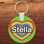 Ik hou van Stella. Ik hou van je Stella. Hart Sleutelhanger (Voorkant)