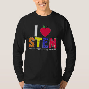 Ik hou van STEM Docent Wetenschap Technologie Tech T-shirt