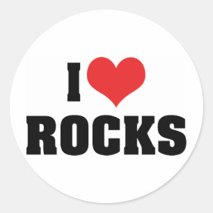 Ik hou van stenen - Rotse Geologie Geoloog Liefheb Ronde Sticker
