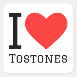 Ik hou van stenen vierkante sticker