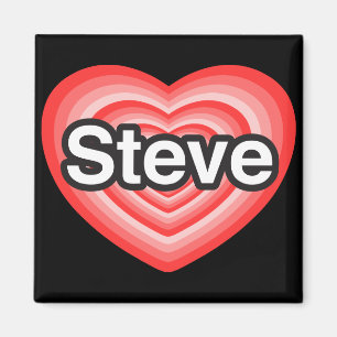 Ik hou van Steve. Ik hou van je Steve. Hart Magneet