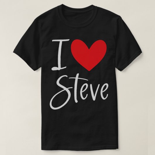 Ik hou van Steve Name Personalized Boy Man BFF Fri T-shirt (Design voorkant)