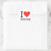 Ik hou van steven vierkante sticker (Tas)
