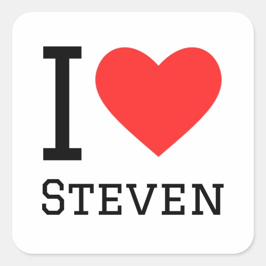 Ik hou van steven vierkante sticker (Voorkant)