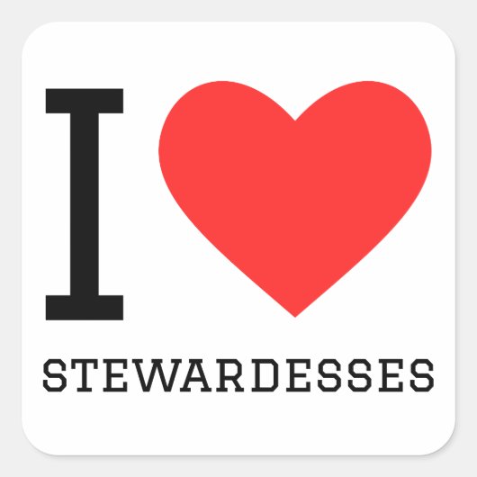Ik hou van stewardessen vierkante sticker (Voorkant)