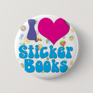 Ik hou van Sticker boeken! Ronde Button 5,7 Cm