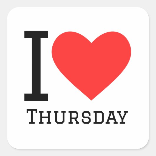 Ik hou van Sticker op het donderdag plein (Voorkant)