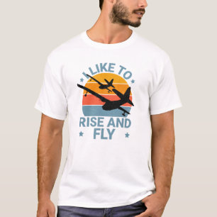 Ik hou van stijgen en vliegen - Pilootgeschenken T-shirt