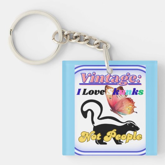 Ik hou van stinkdieren, niet van mensen sleutelhanger (voorkant)
