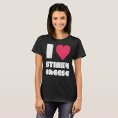 Ik hou van Stinky Cheese DIstressshirt T-shirt (Voorkant volledig)