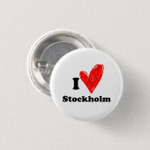 Ik hou van Stockholm Ronde Button 3,2 Cm (Voorkant /achterkant)