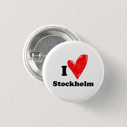Ik hou van Stockholm Ronde Button 3,2 Cm (Voorkant /achterkant)