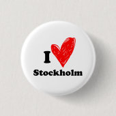 Ik hou van Stockholm Ronde Button 3,2 Cm (Voorkant)