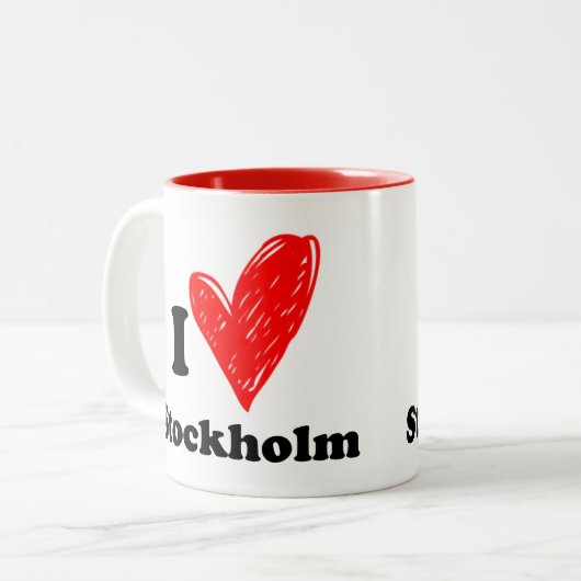 Ik hou van Stockholm Two-Tone Coffee-Mok Tweekleurige Koffiemok (Voorkant links)