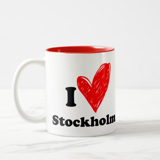 Ik hou van Stockholm Two-Tone Coffee-Mok Tweekleurige Koffiemok (Links)