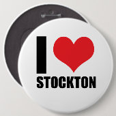 Ik hou van Stockton Ronde Button 6,0 Cm (Voorkant /achterkant)