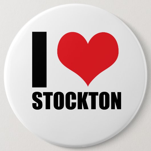 Ik hou van Stockton Ronde Button 6,0 Cm (Voorkant)