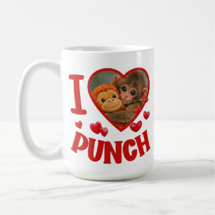 Ik hou van stompen Cute Baby Monkey Punch, schatti Koffiemok