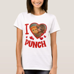 Ik hou van stompen Cute Baby Monkey Punch, schatti T-shirt