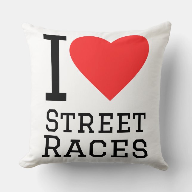 Ik hou van straat races kussen (Voorkant)